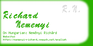 richard nemenyi business card