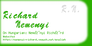 richard nemenyi business card